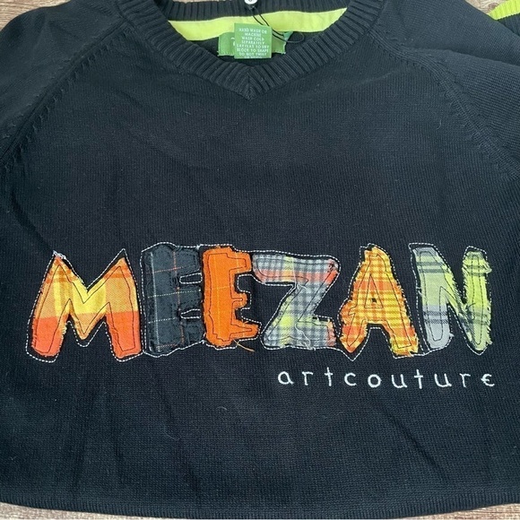 Meezan Art Couture Patchwork Branded Crew Neck Sweater Size XL - Picture 5 of 5